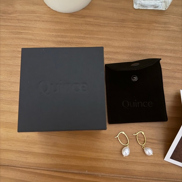 Gold and Pearl Earrings - Picture 3 of 4